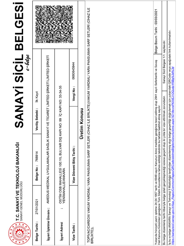 Ministry of Industry and Technology, Industry Registration Certificate